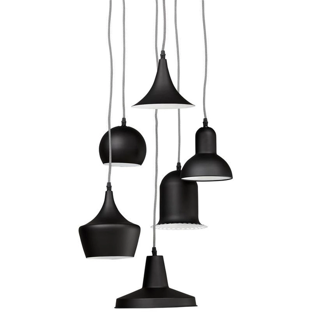Kokoon Design - Lampa z 6 kloszami Pengan - czarna